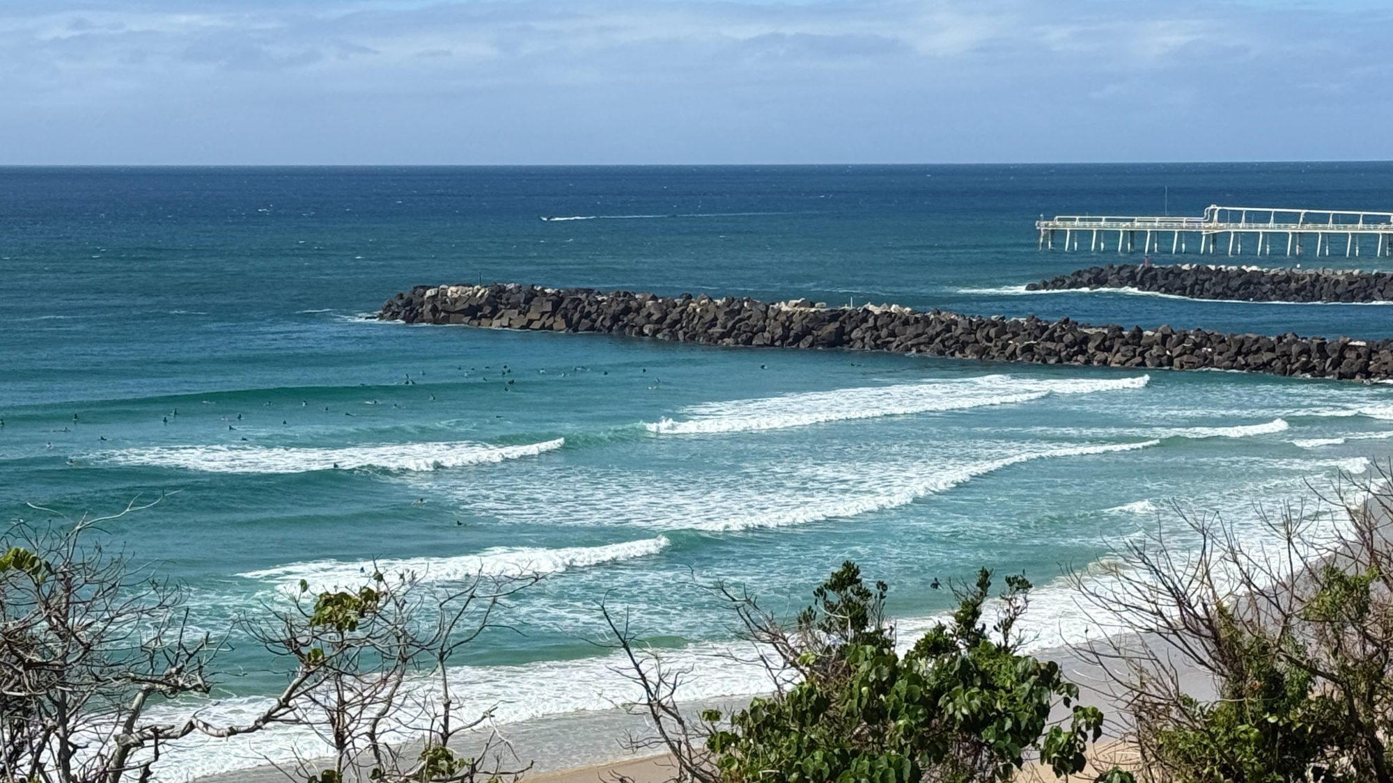 Duranbah Beach and ocean viewed from the headland above the Tweed Coast