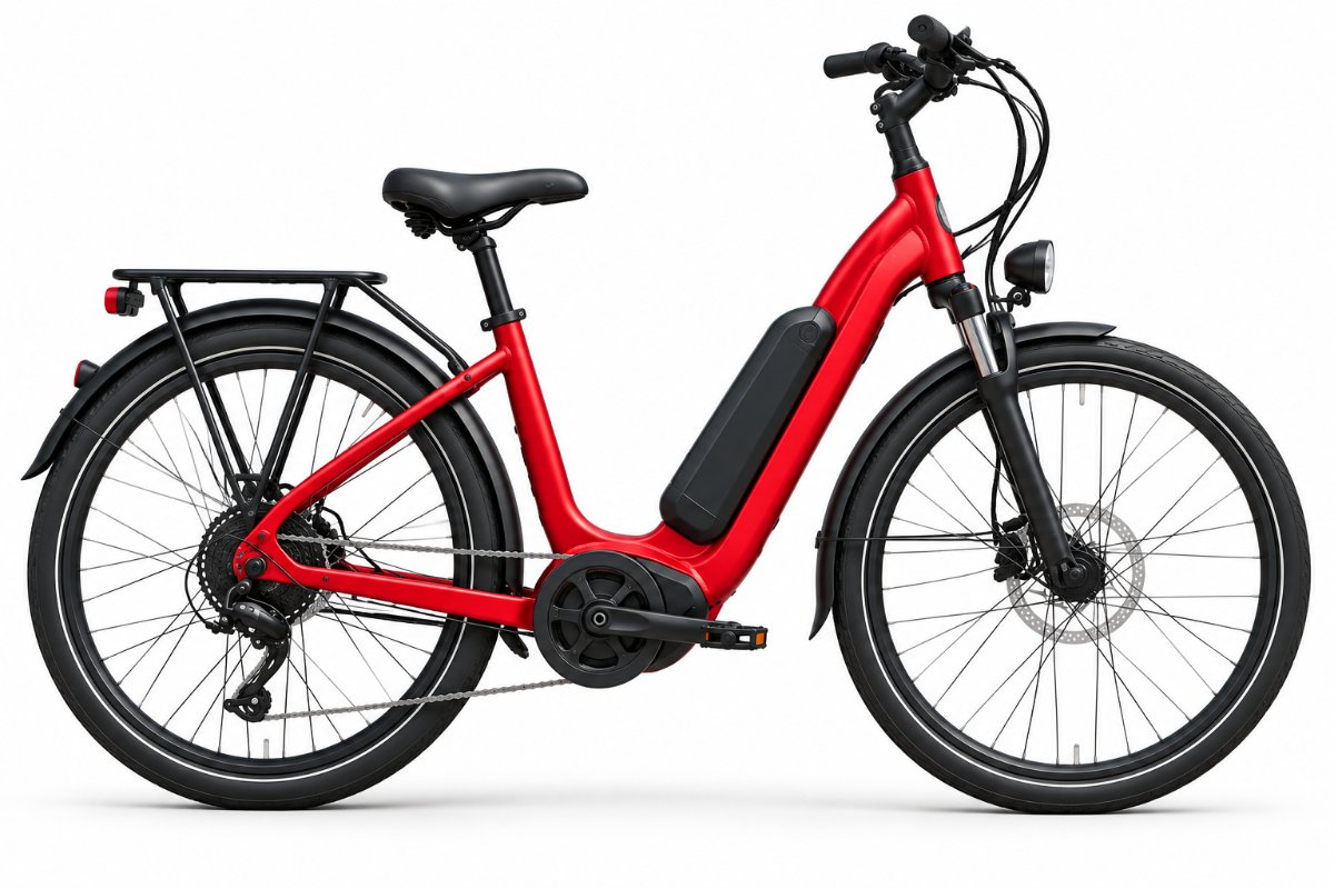 Step through ebike for comfortable recreational riding